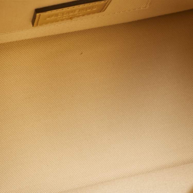 Pre Owned Jacquemus Gold Patent Leather La Pochette Rond Carré Clutch
