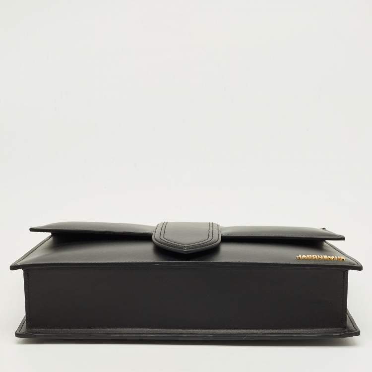 Pre Owned Jacquemus Black Leather Le Bambinou Top Handle Bag