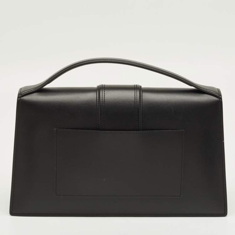 Pre Owned Jacquemus Black Leather Le Bambinou Top Handle Bag
