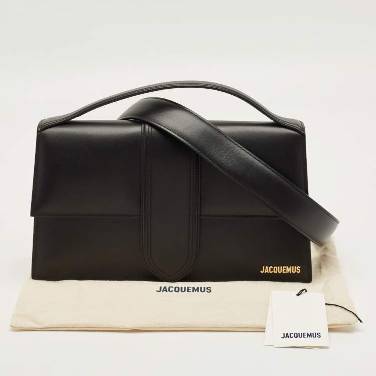 Pre Owned Jacquemus Black Leather Le Bambinou Top Handle Bag