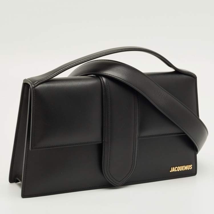 Pre Owned Jacquemus Black Leather Le Bambinou Top Handle Bag