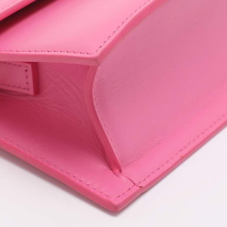 Pre Owned Jacquemus Le Chiquito Moyen Pink Leather Top Handle Bag