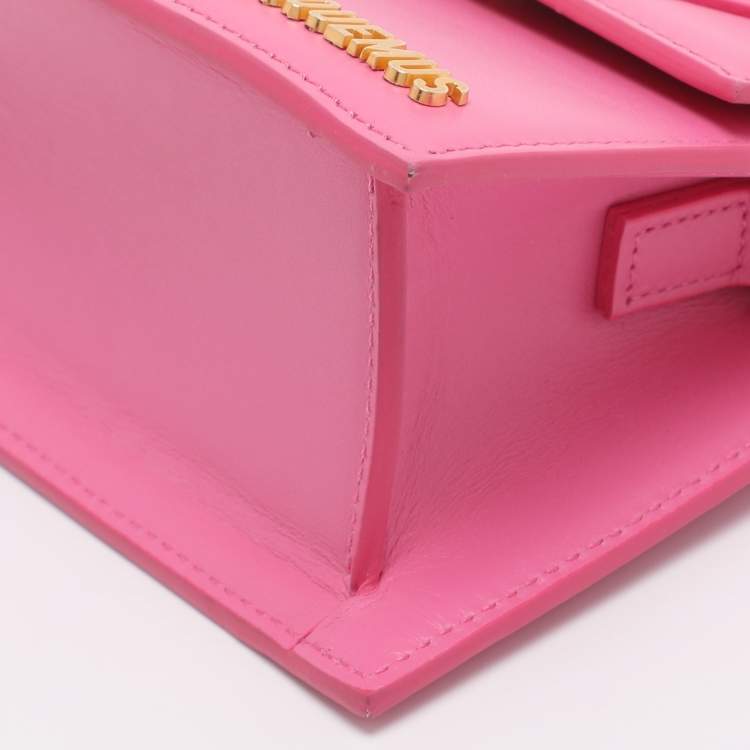 Pre Owned Jacquemus Le Chiquito Moyen Pink Leather Top Handle Bag