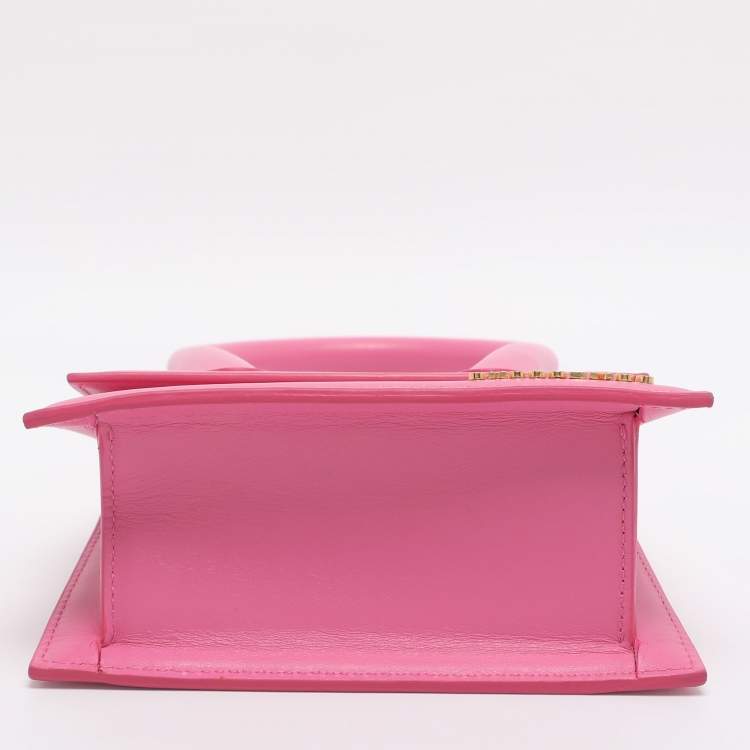 Pre Owned Jacquemus Le Chiquito Moyen Pink Leather Top Handle Bag