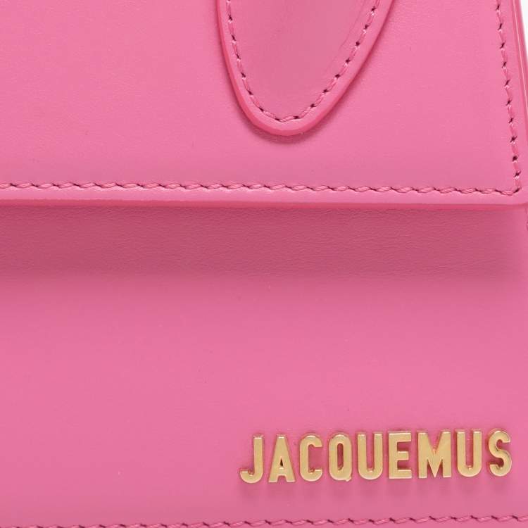 Pre Owned Jacquemus Le Chiquito Moyen Pink Leather Top Handle Bag
