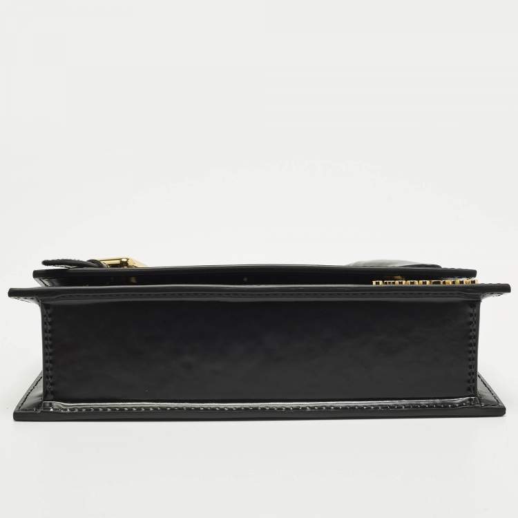 مملوكة مسبقًا Jacquemus Long Le Chiquito Boucle Black Glossy Leather Top Handle Bag