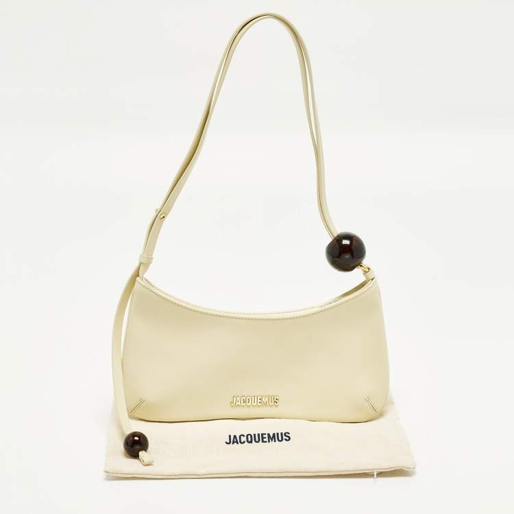 Pre Owned Jacquemus Le Bisou Perle Cream Leather Bag