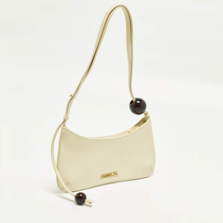Pre Owned Jacquemus Le Bisou Perle Cream Leather Bag