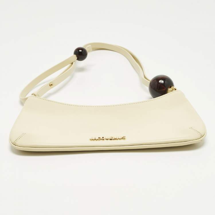 Pre Owned Jacquemus Le Bisou Perle Cream Leather Bag