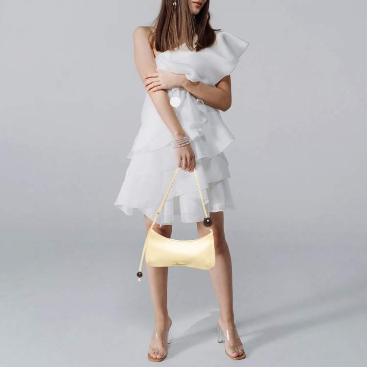 Pre Owned Jacquemus Le Bisou Perle Cream Leather Bag