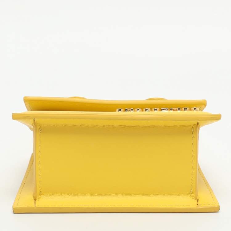 Pre Owned Jacquemus Le Chiquito Mini Yellow Leather Top Handle Bag