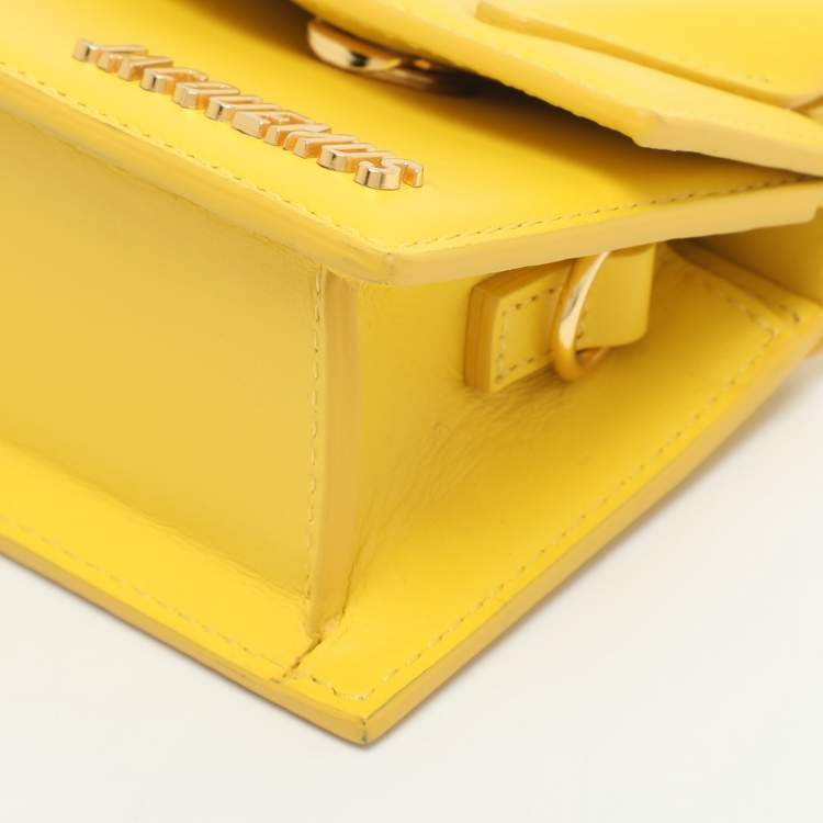 Pre Owned Jacquemus Le Chiquito Mini Yellow Leather Top Handle Bag