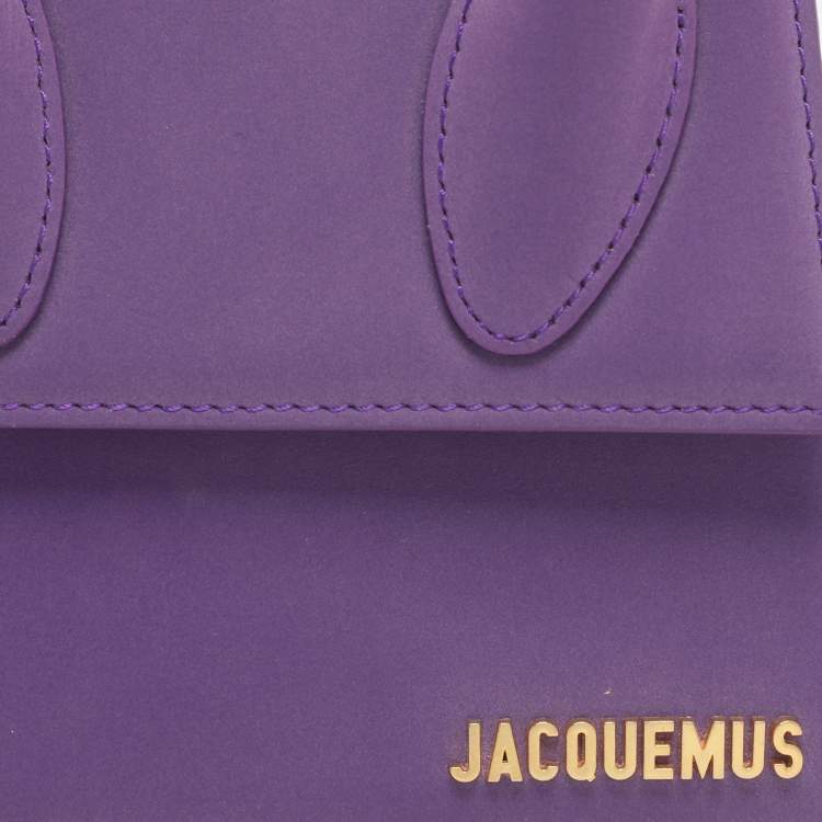 Pre Owned Jacquemus Le Chiquito Moyen Purple Leather Top Handle Bag