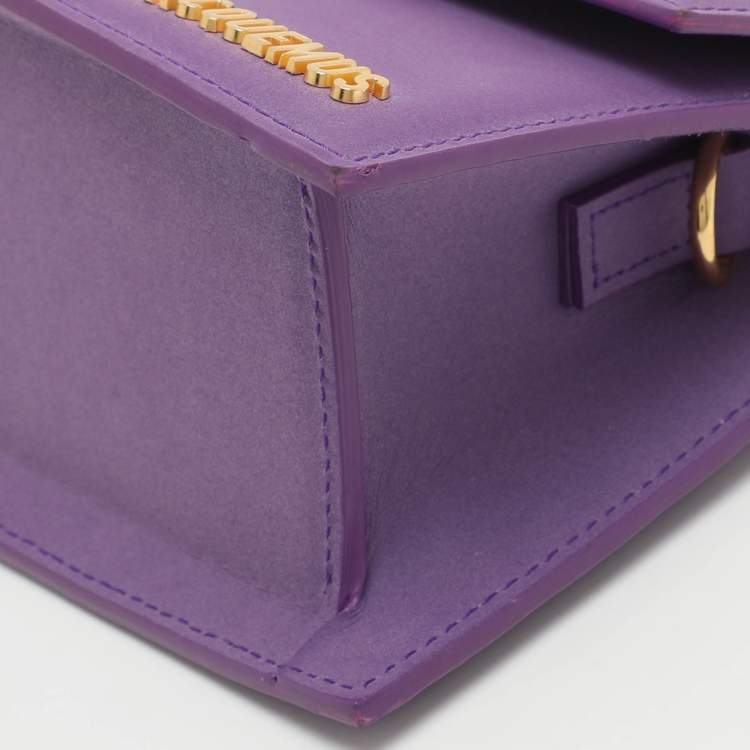 Pre Owned Jacquemus Le Chiquito Moyen Purple Leather Top Handle Bag