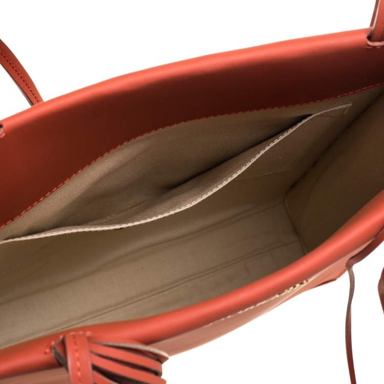 Pre Owned Jacquemus Giger Orange Matt Leather Le A4 Multi Strap Tote 