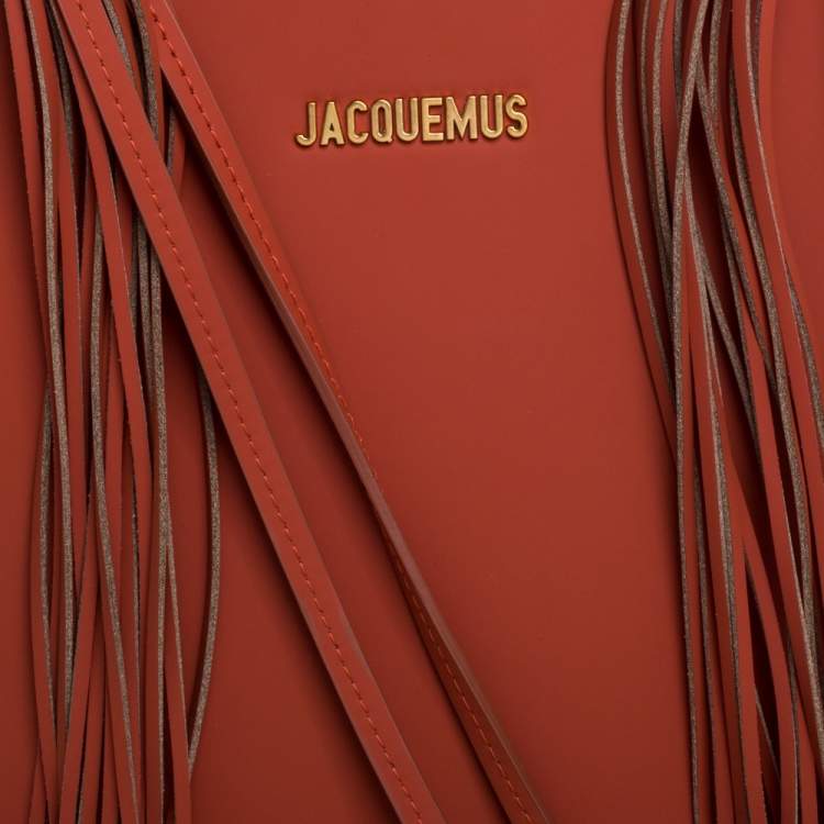 Pre Owned Jacquemus Giger Orange Matt Leather Le A4 Multi Strap Tote 