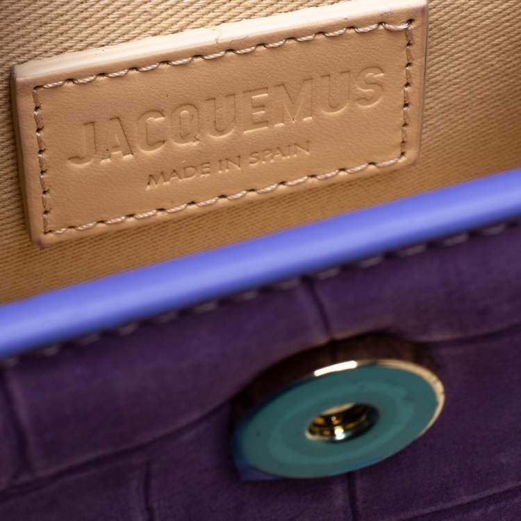 Pre Owned Jacquemus Purple Leather Le Chiquito Mini Satchel