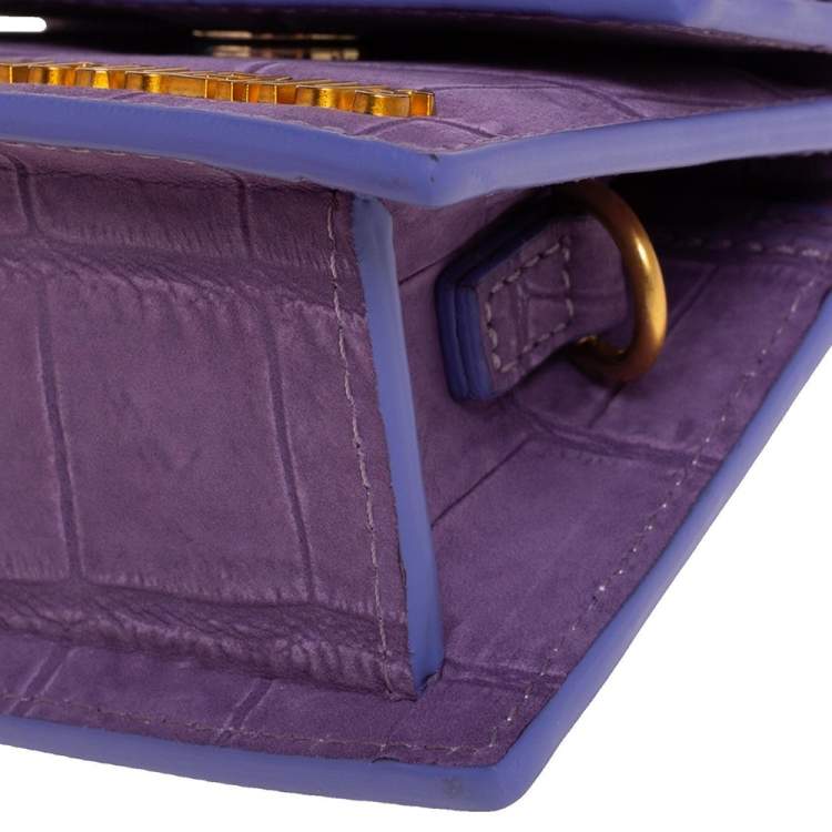 Pre Owned Jacquemus Purple Leather Le Chiquito Mini Satchel