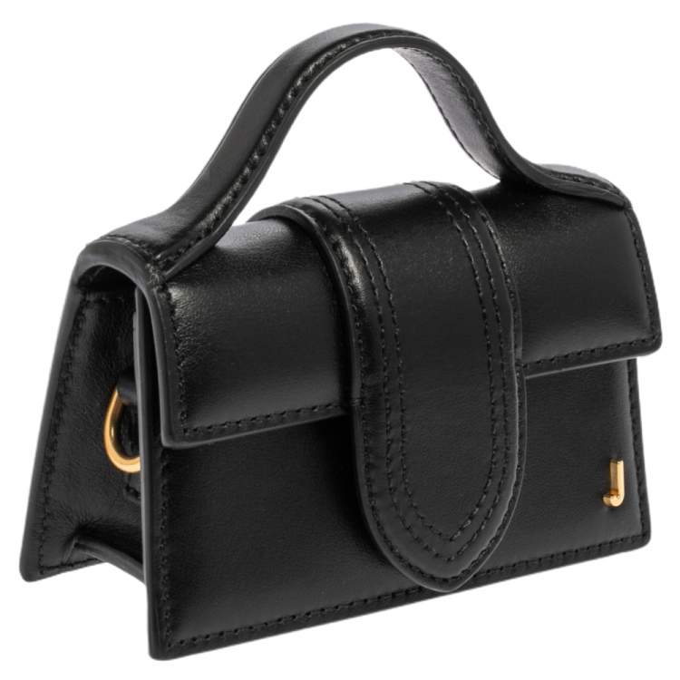 Pre Owned Jacquemus Black Leather Le Petit Bambino Bag