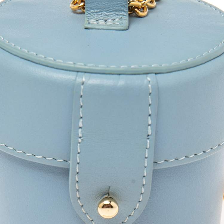 Pre Owned Jacquemus Blue Leather Mini Le Vanity Shoulder Bag