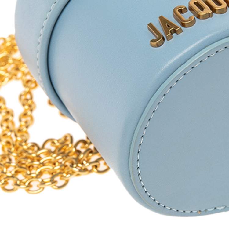 Pre Owned Jacquemus Blue Leather Mini Le Vanity Shoulder Bag