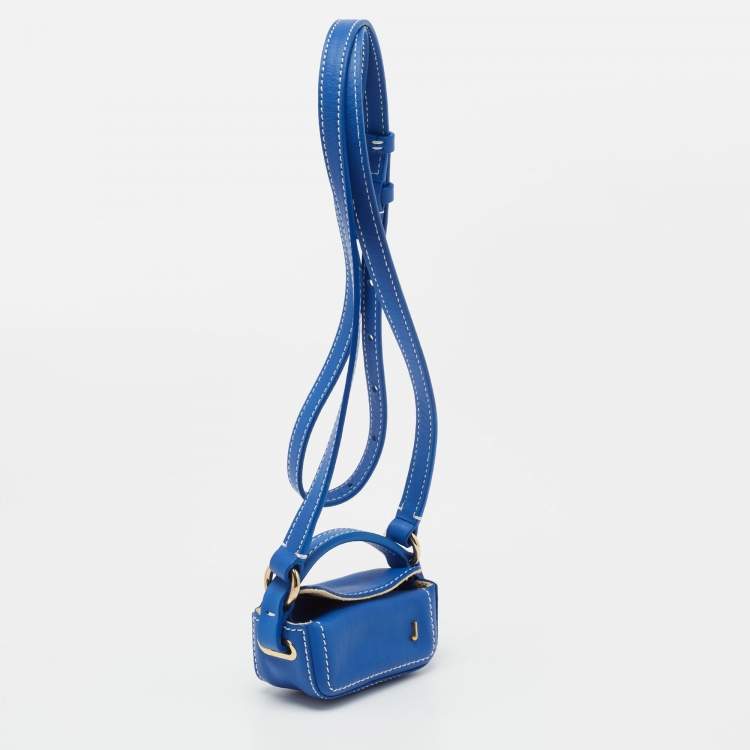 Pre Owned Jacquemus Blue Leather Mini Le Nani Crossbody Bag