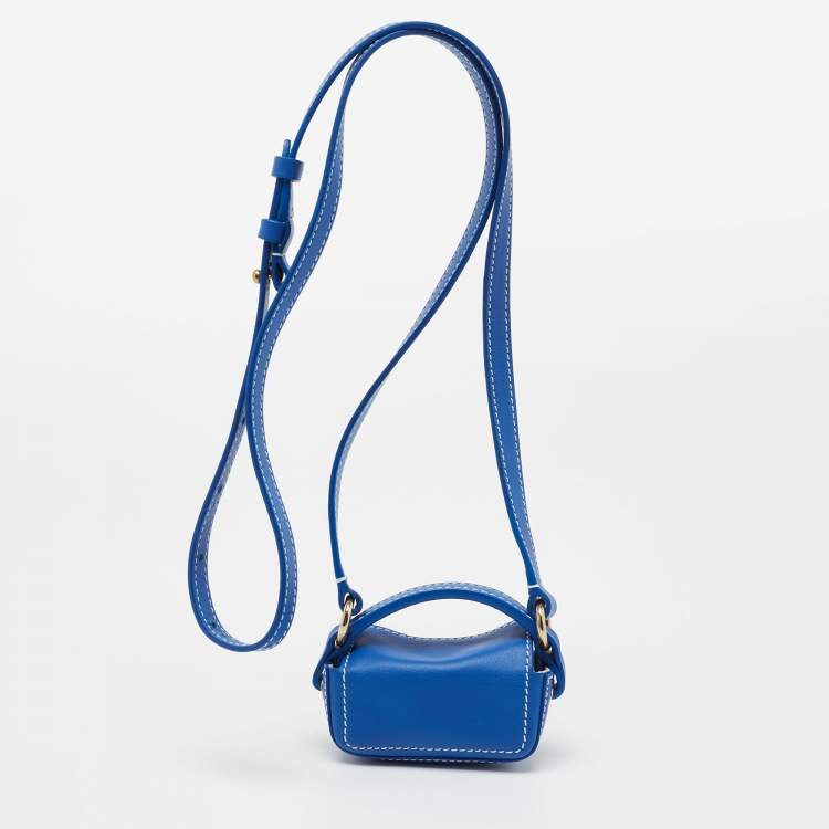 Pre Owned Jacquemus Blue Leather Mini Le Nani Crossbody Bag