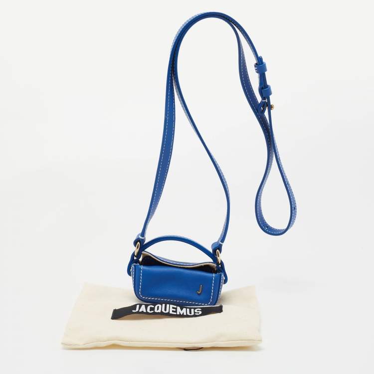 Pre Owned Jacquemus Blue Leather Mini Le Nani Crossbody Bag