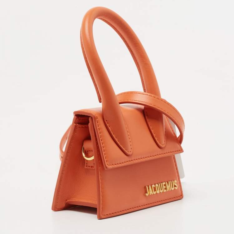 Pre Owned Jacquemus Orange Leather Le Chiquito Mini Bag