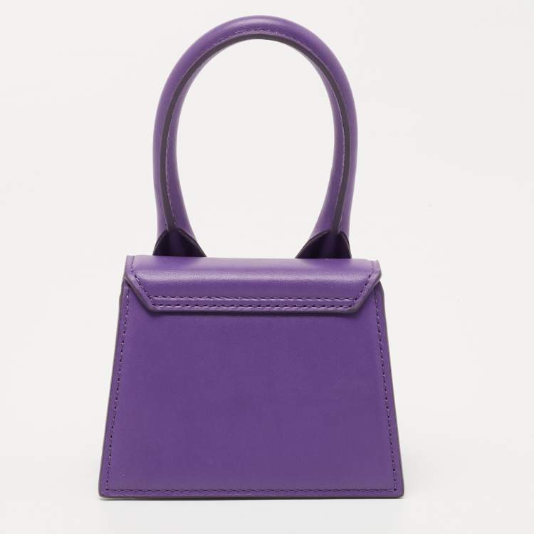 Pre Owned Jacquemus Purple Leather Mini Le Chiquito Bag