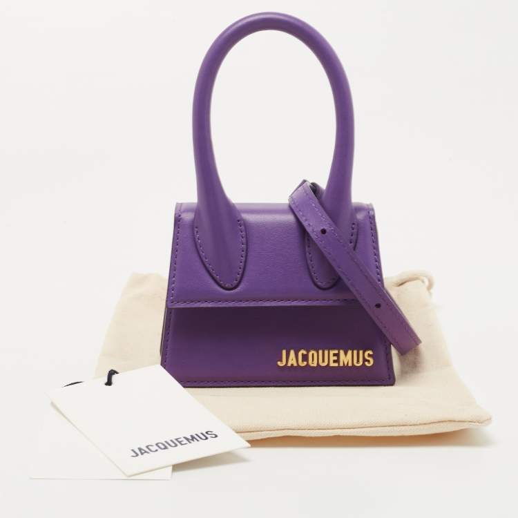 Pre Owned Jacquemus Purple Leather Mini Le Chiquito Bag