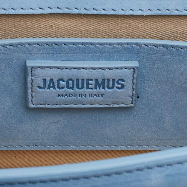 مملوكة مسبقًا Jacquemus Light Blue Leather Le Grand Bambino Top Handle Bag