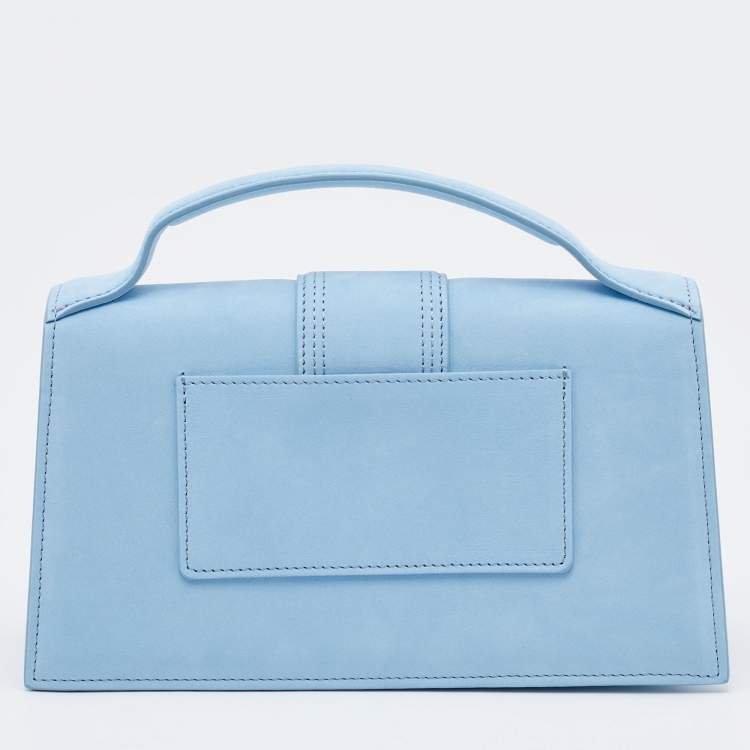 مملوكة مسبقًا Jacquemus Light Blue Leather Le Grand Bambino Top Handle Bag