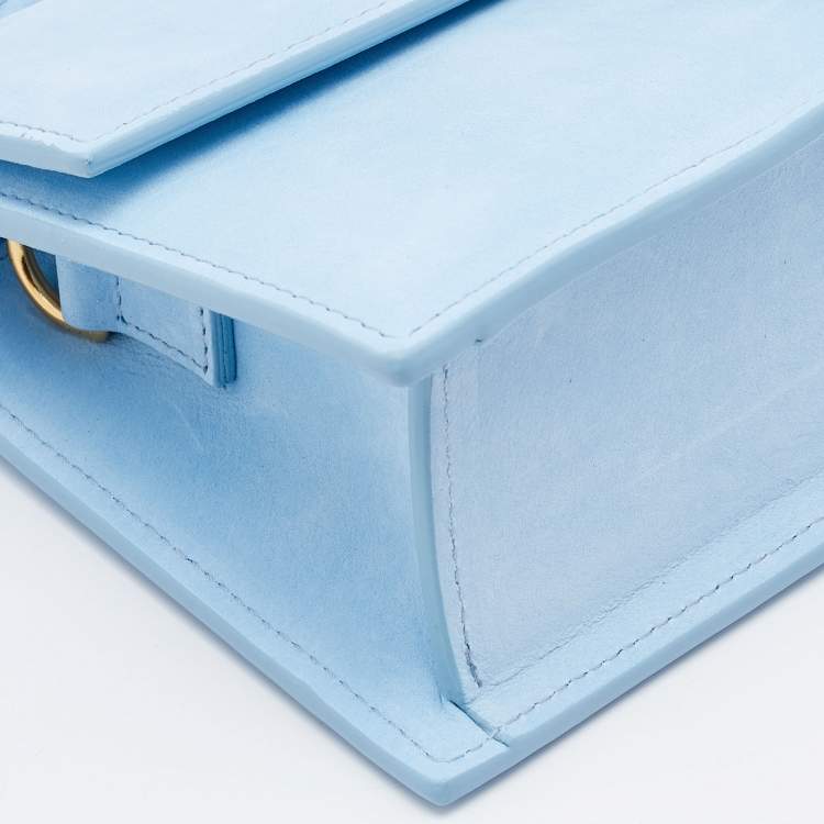 مملوكة مسبقًا Jacquemus Light Blue Leather Le Grand Bambino Top Handle Bag