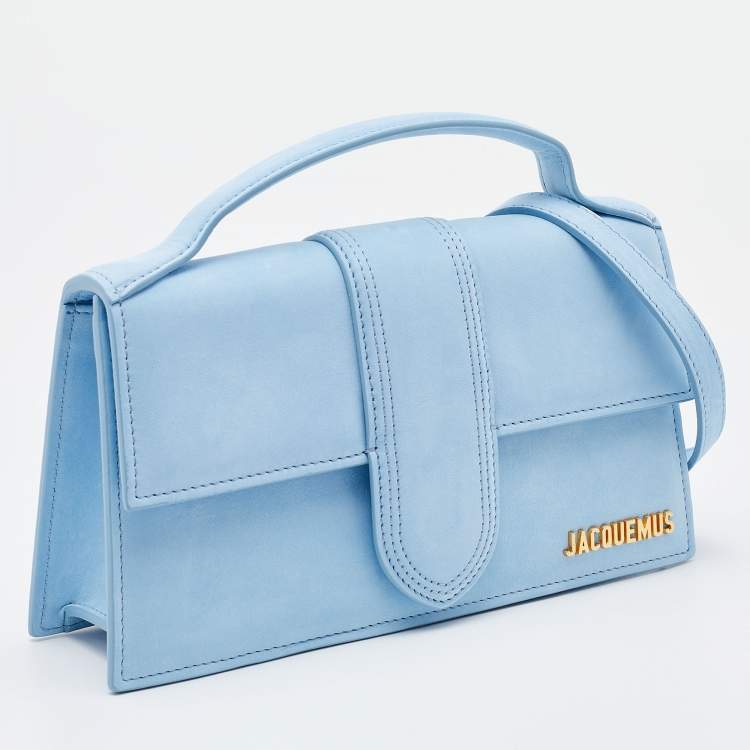 مملوكة مسبقًا Jacquemus Light Blue Leather Le Grand Bambino Top Handle Bag