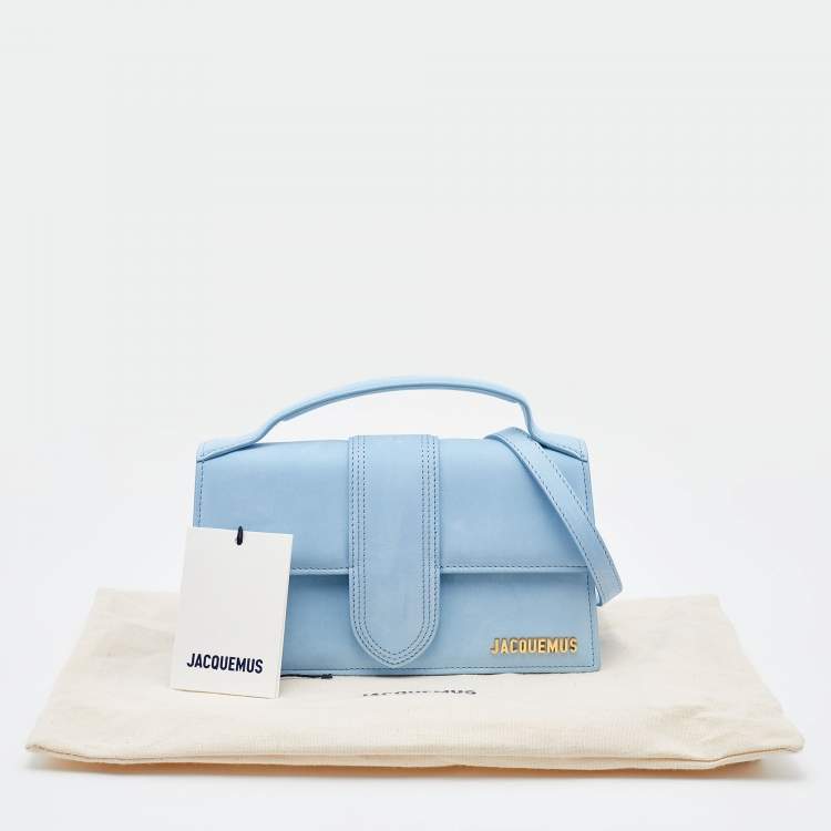 مملوكة مسبقًا Jacquemus Light Blue Leather Le Grand Bambino Top Handle Bag