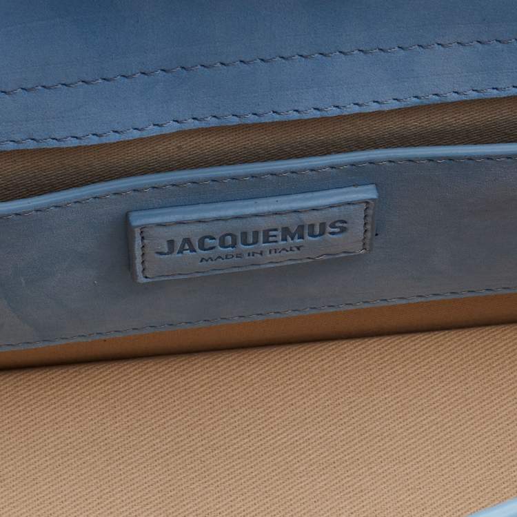 مملوكة مسبقًا Jacquemus Light Blue Leather Le Grand Bambino Top Handle Bag