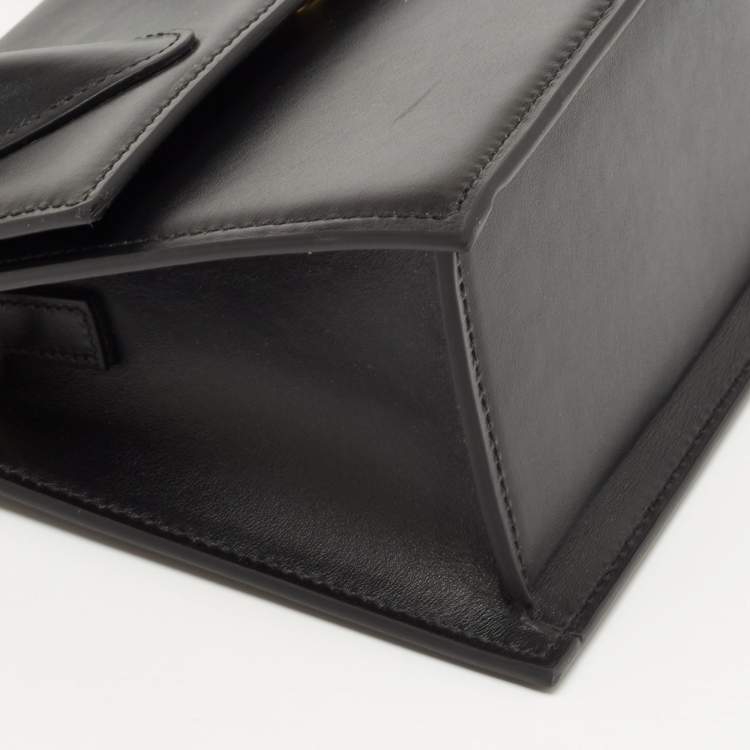 Pre Owned Jacquemus Black Leather Le Grand Chiquito Top Handle Bag