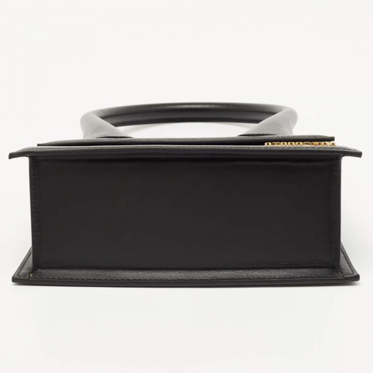 Pre Owned Jacquemus Black Leather Le Grand Chiquito Top Handle Bag