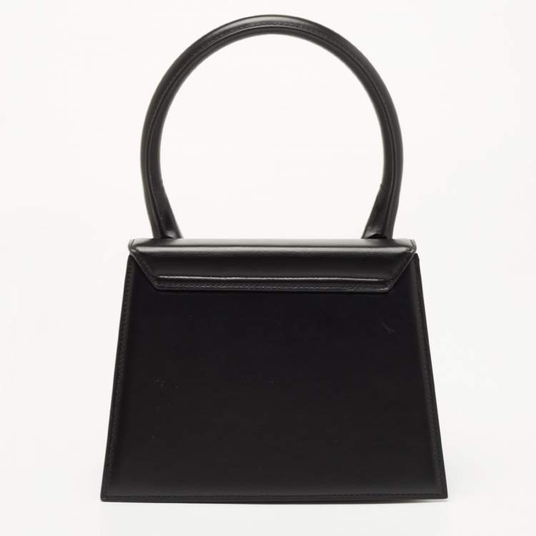 Pre Owned Jacquemus Black Leather Le Grand Chiquito Top Handle Bag