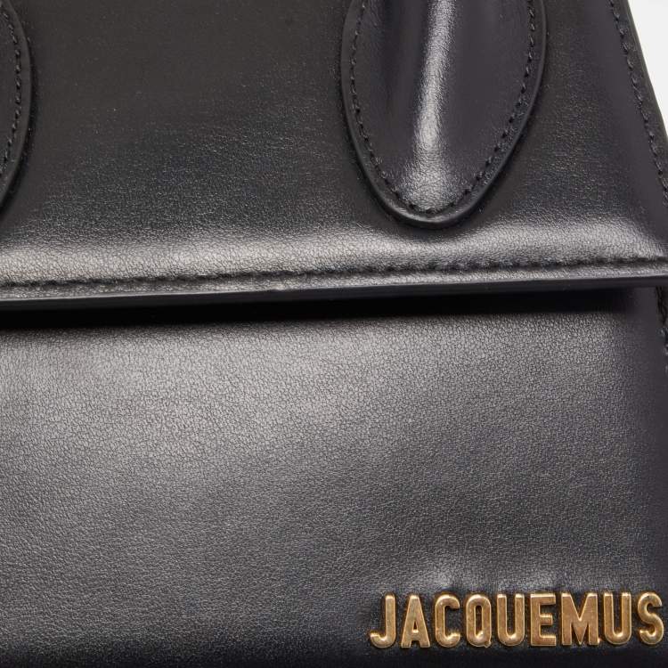 Pre Owned Jacquemus Black Leather Le Chiquito Noeud Top Handle Bag