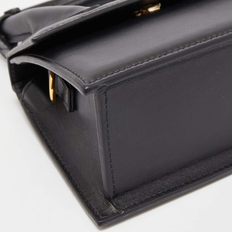 Pre Owned Jacquemus Black Leather Le Chiquito Noeud Top Handle Bag