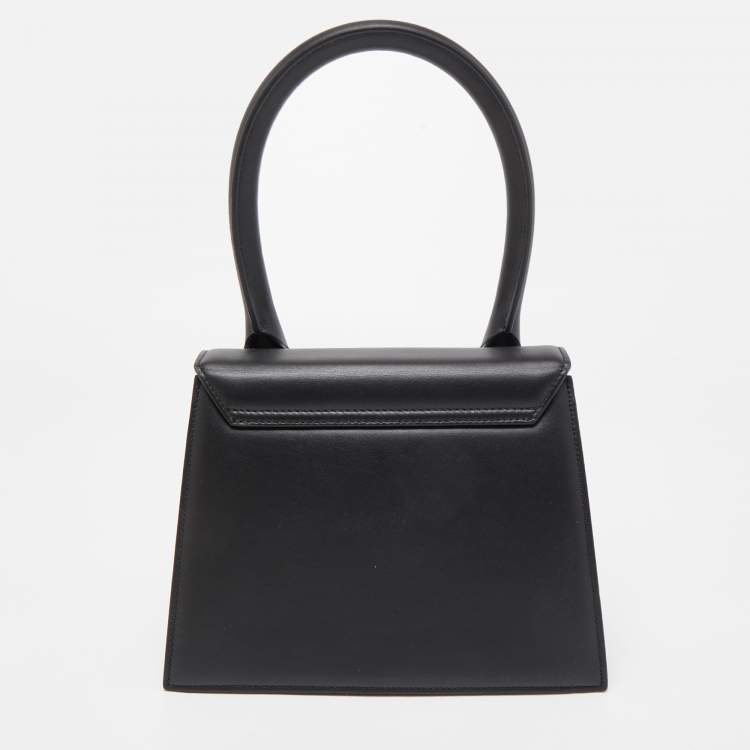 Pre Owned Jacquemus Black Leather Grand Le Chiquito Top Handle Bag