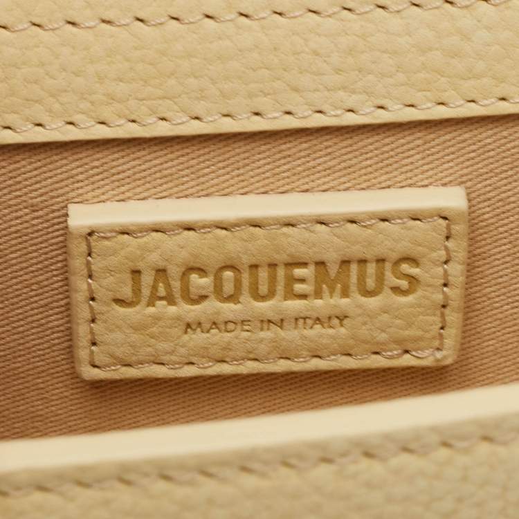 Pre Owned Jacquemus Light Yellow Nubuck Leather Le Bambino Mini Top Handle Bag.