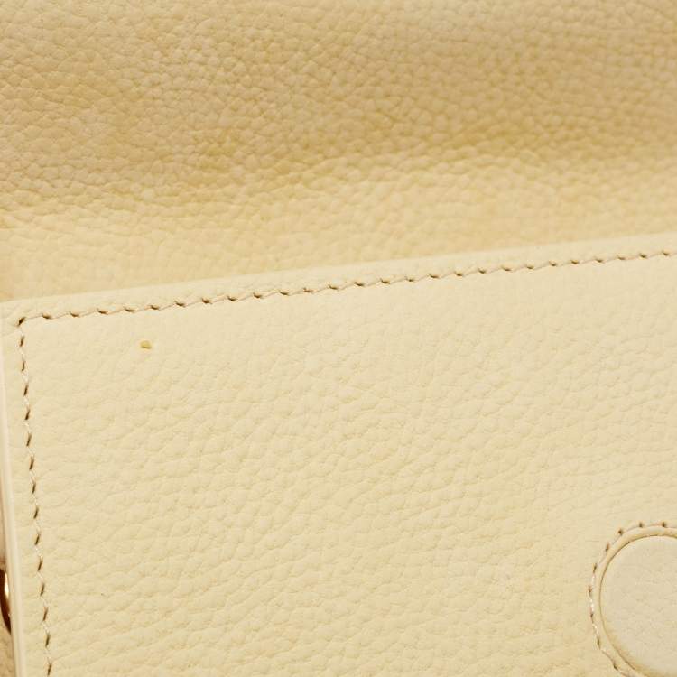 Pre Owned Jacquemus Light Yellow Nubuck Leather Le Bambino Mini Top Handle Bag.
