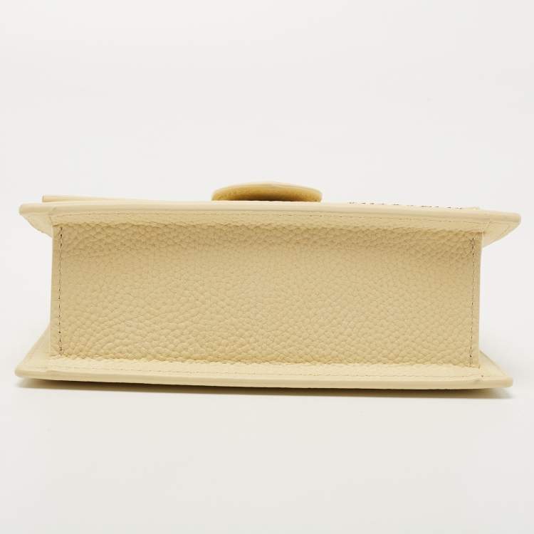 Pre Owned Jacquemus Light Yellow Nubuck Leather Le Bambino Mini Top Handle Bag.