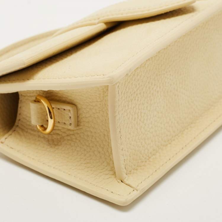 Pre Owned Jacquemus Light Yellow Nubuck Leather Le Bambino Mini Top Handle Bag.