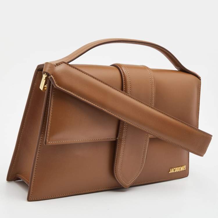 Pre Owned Jacquemus Brown Leather Le Bambino Top Handle Bag