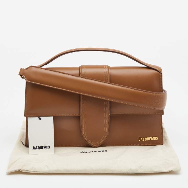 Pre Owned Jacquemus Brown Leather Le Bambino Top Handle Bag