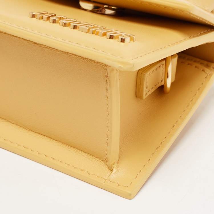 Pre Owned Jacquemus Dark Yellow Leather Mini Le Chiquito Top Handle Bag